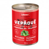 Louie konzerva pro psy vepřové, špenát, prebiotika 800g