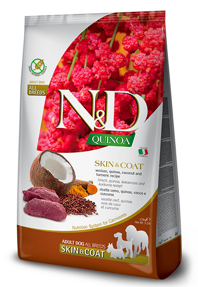N&D Quinoa DOG Skin&Coat Venison Adult M/L 2,5kg
