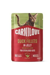 Carnilove Cat Pouch Jelly Duck+Catnip SterilIsed 85g