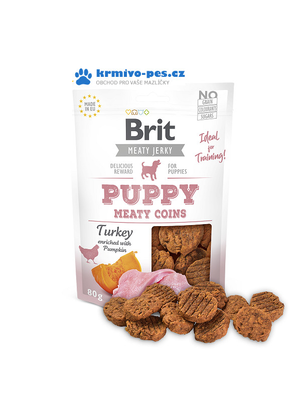 Brit Jerky Puppy Turkey Meaty Coins 80 g