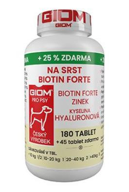 Giom S pes Na srst Biotin FORTE 180 tbl+25% zdarma