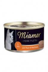 Miamor Cat Filet konzerva tuňák+křepel. vejce želé 100g