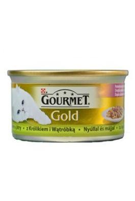 Gourmet Gold konz. kočka pašt. duš.králík a játra 85g