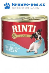 Rinti Dog Gold konzerva drůbeží srdíčka 185g