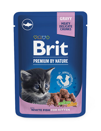 Brit Premium Cat kapsa White Fish for Kitten 100g