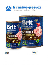 Brit Premium Dog by Nature konzerva Chicken & Hearts 400g