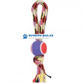 Hračka pes TENNIS BALL ROPE s rukojetí 40cm Zolux