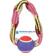 Hračka pes TENNIS BALL ROPE kruh 23cm Zolux