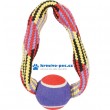 Hračka pes TENNIS BALL ROPE kruh 23cm Zolux