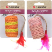Hračka cat Oraro sisalový váleček mix Flamingo
