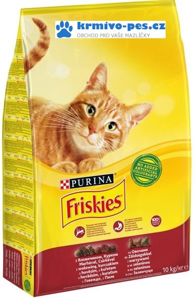 Nestlé Friskies Cat dry maso kuře & přidaná zelenina 10 kg