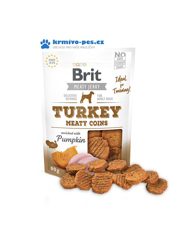 Brit Jerky Turkey Meaty Coins Balení: 80g