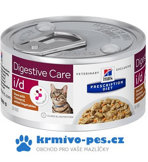 Hill's Prescription Diet Feline i/d Stew s AB+ kuře & zelenina - konzerva 82 g