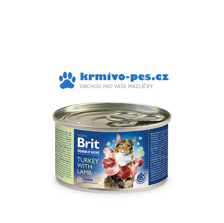 Brit Premium Cat by Nature konz Turkey&Lamb 200g