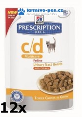 Hill's Prescription Diet Feline C/D kapsičky Chicken 12 x 85g