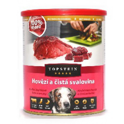 Topstein hovězí a čistá svalovina v plechu 800 g