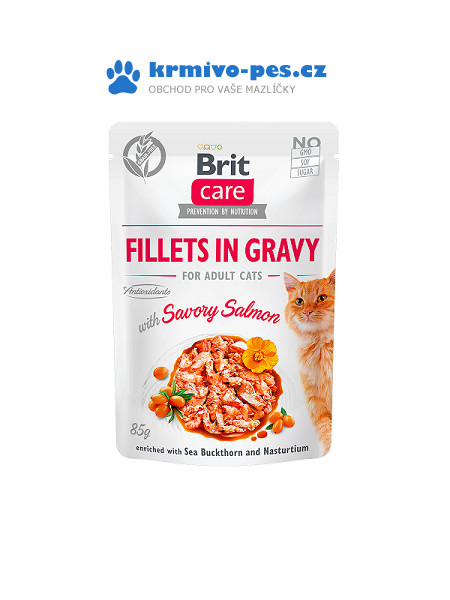 Brit Care Cat Fillets in Gravy Savory Salmon 85g