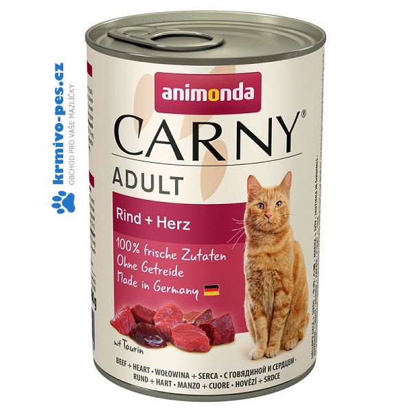 Animonda konz. kočka Adult hovězí + srdce 400g