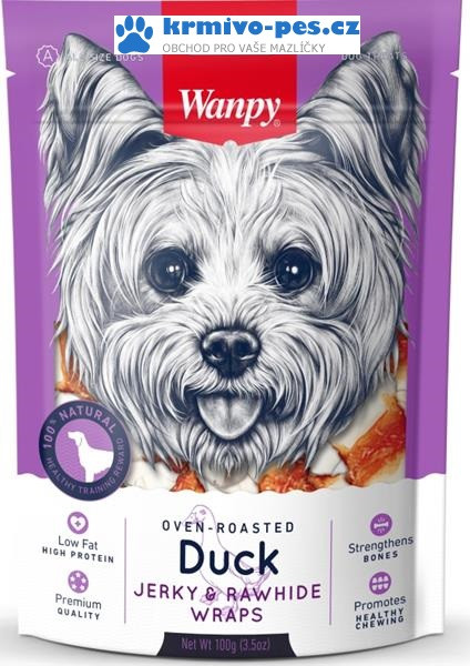 Wanpy Dog Duck Jerky & Rawhide Wraps 100 g