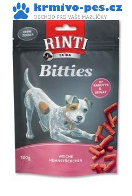 Finnern Rinti Dog Extra Snacks Mini Bits - mrkev a špenát 100g