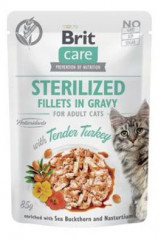 Brit Care Cat Fillets in Gravy Sterilized Tender Turkey 85g
