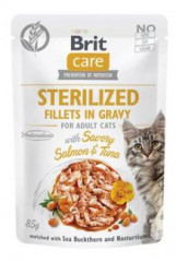 Brit Care Cat Fillets in Gravy Sterilized Salmon&Tuna 85g
