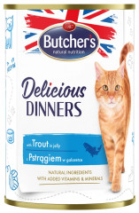 Butcher's Cat Delicious pstruh obecný v želé konzerva 400g