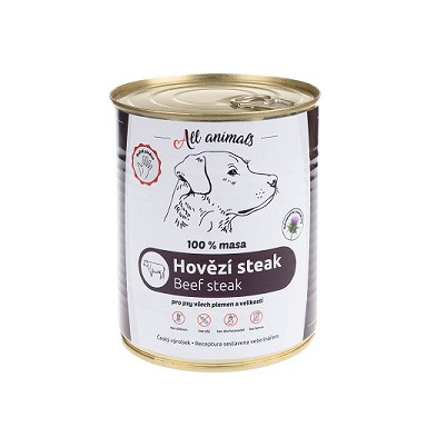 All Animals DOG hovězí steak 800g