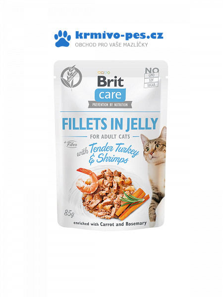 Brit Care Cat Fillets in Jelly with Tender Turkey & Shrimps 85 g
