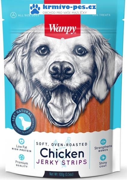 Wanpy Dog Soft Chicken Jerky Strips 100 g