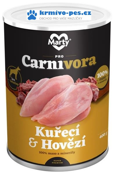 MARTY konz. pro psy ProCarnivora-kuře+hovězí 400 g