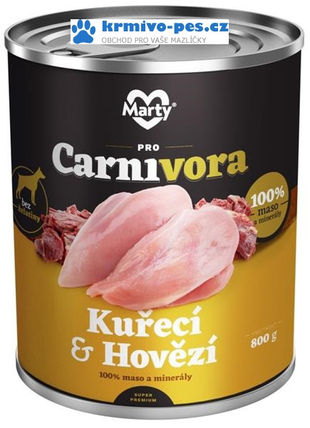 MARTY konz. pro psy ProCarnivora-kuře+hovězí 800 g