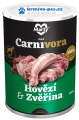 MARTY konz. pro psy ProCarnivora-zvěřina+hovězí 400g