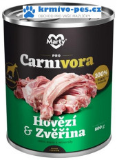 MARTY konz. pro psy ProCarnivora-zvěřina+hovězí 800g