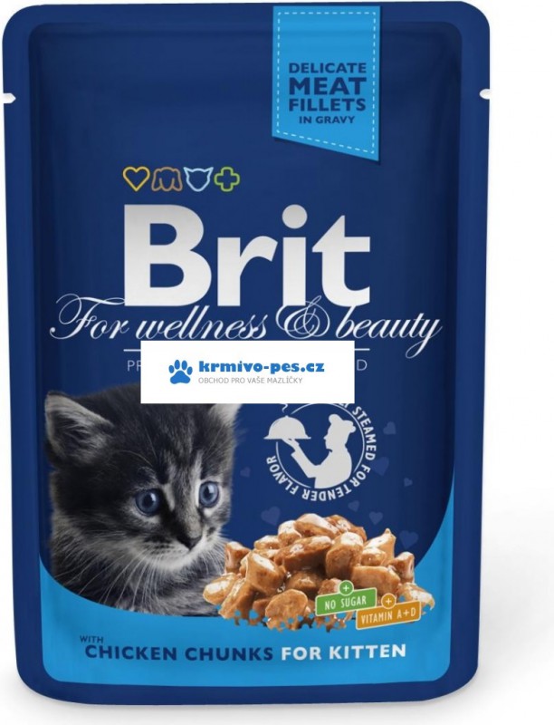 Brit Premium Cat kapsa Chicken Chunks for Kitten 100g