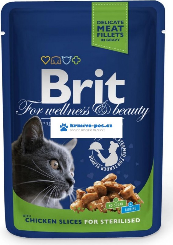 Brit Premium Cat kapsa Chicken Slices for Steril 100g