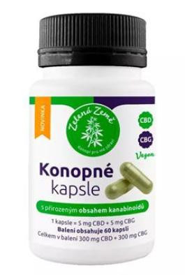 Konopné kapsle s obsahem CBD + CBG 60cps