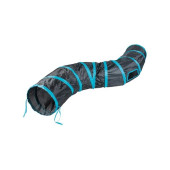 Tunel pro kočky Play snake 122x25cm modrý/černý Duvo+