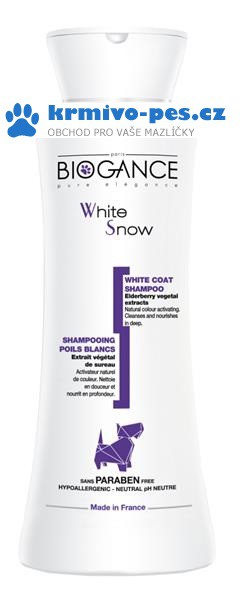 Biogance šampon White snow -pro bílou/světlou srst 250 ml