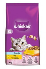 Whiskas Dry Sterile s kuřecím masem 1,4kg