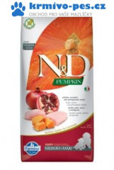 N&D Pumpkin DOG Puppy M/L Chicken & Pomegranate 12kg