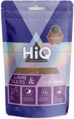 HiQ Cat snack jehněčí plátky s chia 75g