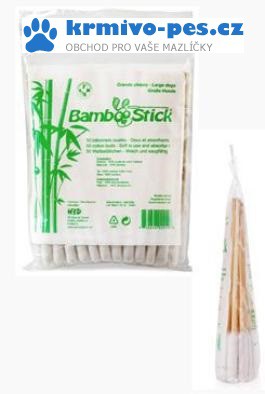 Tyčinky vatové BambooStick L/XL pro čištění uší psů 50ks