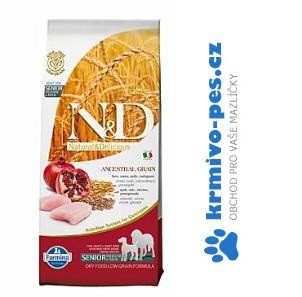 N&D Low Grain Dog Senior M/L Chicken & Pomegranate 12kg